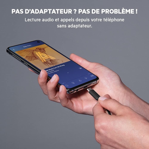 Dolaer – Écouteurs-boutons USB-C avec commande de microphone – P, M et G, noir