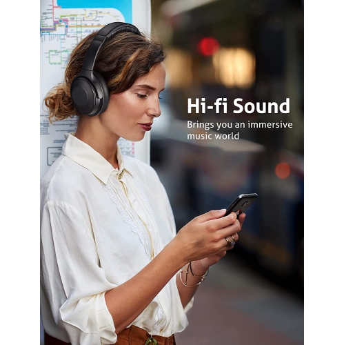 Dolaer Over Ear Bluetooth Headphone with Microphone, HiFi Stereo Headphone, Deep Bass, Foldable Wireless Wired Headset for Adult, Home Office, Travel