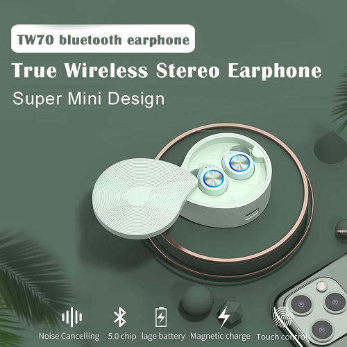 Dolaer TWS Mini Earbuds for Kids, BT 5.0 in Ear Earphone with Cute Water Drop Design Charging Case and Noise Reduction Mic, HiFi Stereo Sounds, Touch Control, Waterproof headphones