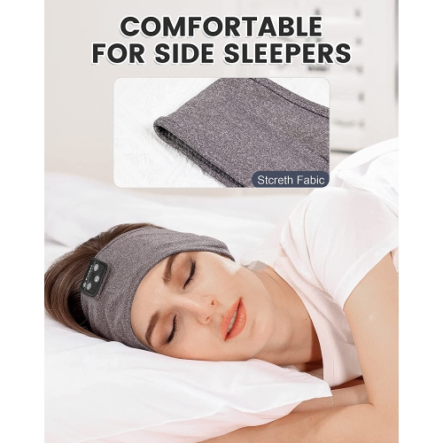 Dolaer Sleeping Headphones Bluetooth Headband, Soft Sleep Headband Headphones Long Time Play Sleep Headphones Bluetooth with Built in Speakers