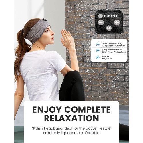 Dolaer Sleeping Headphones Bluetooth Headband, Soft Sleep Headband Headphones Long Time Play Sleep Headphones Bluetooth with Built in Speakers