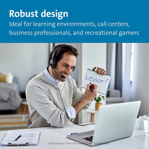 Dolaer Classic 3.5mm Stereo Headphones with 270° Rotatable Noise-Cancelling Microphone, in-Line Volume & Mute Control, 3.5mm Headsets for