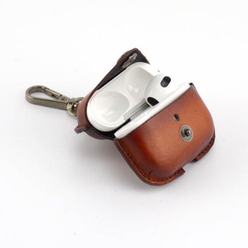 AirPods 3 Leather Case Cover compatible with Apple AirPods 3 with Clip