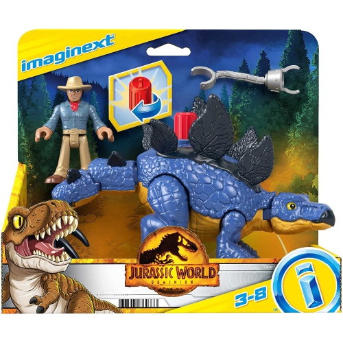 Fisher-Price Imaginext Jurassic World Dominion Stegosaurus & Dr. Alan Grant Figure Fun dinosaur and action figure