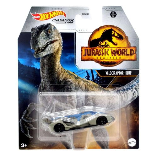 MATTEL  Hot Wheels Jurassic World Dominion Character Cars - Velociraptor In Blue