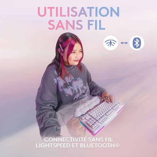 Logitech G Aurora Collection G715 Bluetooth Backlit Mechanical GX Brown Tactile Gaming Keyboard - White Mist