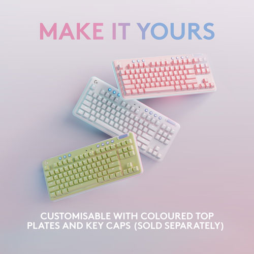 Logitech G Aurora Collection G715 Bluetooth Backlit Mechanical GX Brown Tactile Gaming Keyboard - White Mist