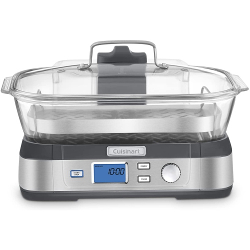 CUISINART STM-1000C Cook Fresh Digital Glass Steamer, Silver. OPEN BOX