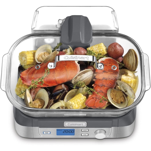 CUISINART STM-1000C Cook Fresh Digital Glass Steamer, Silver. OPEN BOX
