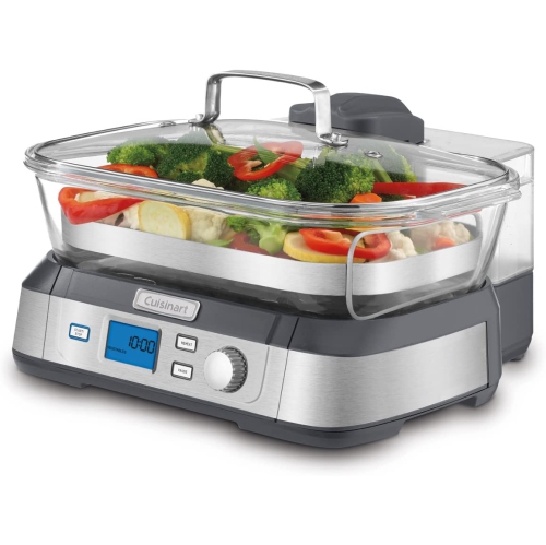 CUISINART STM-1000C Cook Fresh Digital Glass Steamer, Silver. OPEN BOX