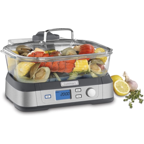 CUISINART STM-1000C Cook Fresh Digital Glass Steamer, Silver. OPEN BOX