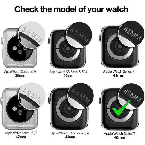 XCRS Apple Watch Series 7 [45MM] Overall Protection Case, Built-in Tempered Glass Screen & Hard PC Bumper Case, Compatible with Apple Watch Series 7