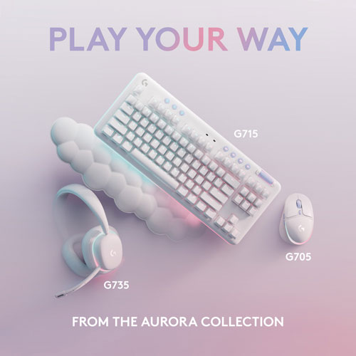 Logitech G Aurora Collection G713 Backlit Mechanical GX Brown Tactile Gaming Keyboard - White Mist - English