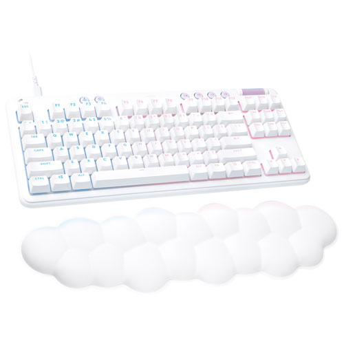 Logitech G Aurora Collection G713 Backlit Mechanical GX Blue Clicky Gaming Keyboard - White Mist