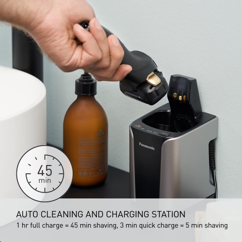 Panasonic 5-Blade Wet/Dry Shaver with Cleaning/Charging Station-Open Box