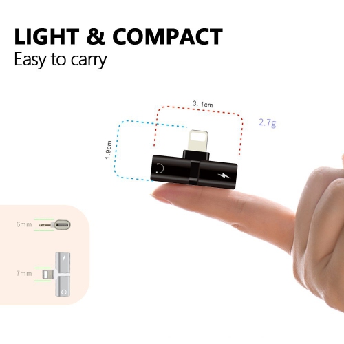 Lightning Audio Splitter and Charge 4 in 1 Earbuds Adapter for iPhone 7 8 X 11 12 13 with Charging and Music Control or Calling or Wire Control