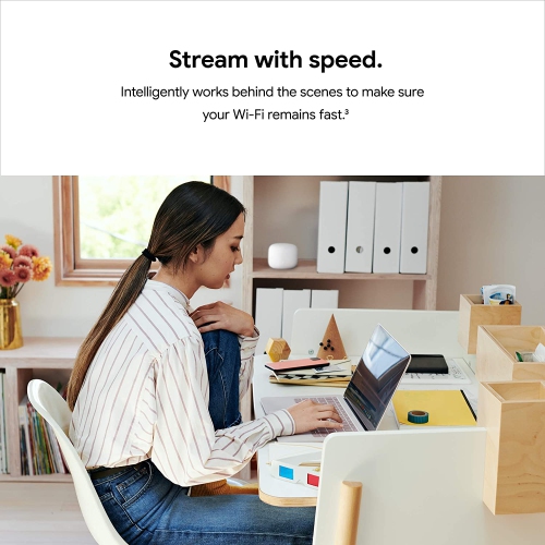 Google Nest WiFi - AC2200 - Mesh WiFi System - WiFi Router - 2200 Sq Ft Coverage GA00595-US - 1 Pack