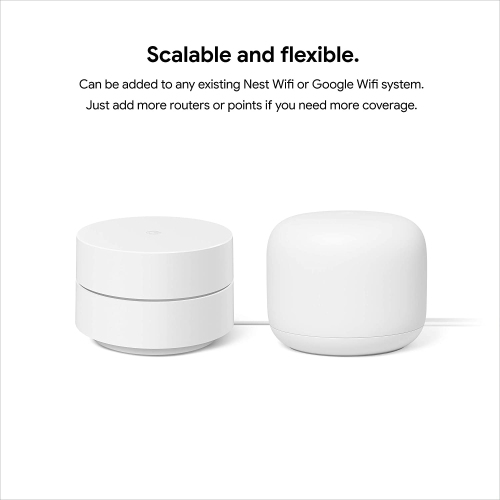 Google Nest WiFi - AC2200 - Mesh WiFi System - WiFi Router - 2200 Sq Ft Coverage GA00595-US - 1 Pack