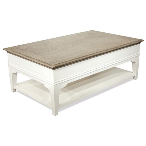 Bowery Hill Contemporary 48" x 28" Storage Coffee Table in Natural