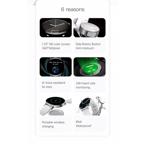 ISPEKTRUM iS-GT3 Smart Watch, 1.32" HD Screen Bluetooth Calls & Text, Multiple Sports Mode Fitness Tracker Heart Rate & BP Monitor Works with Android