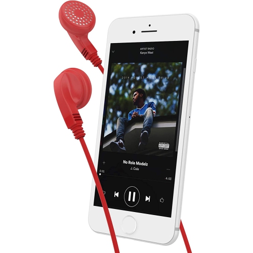 Dolaer Bulk Earphones with 3.5 mm Headphone Plug - 10 Pack - Red