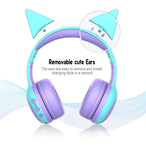 Dolaer (Purple) - gorsun Bluetooth Kids Headphones with Microphone,Children's Wireless Headsets with 85dB Volume Limited Hearing Protection,Foldable Adjustable Stereo Over-Ear Head