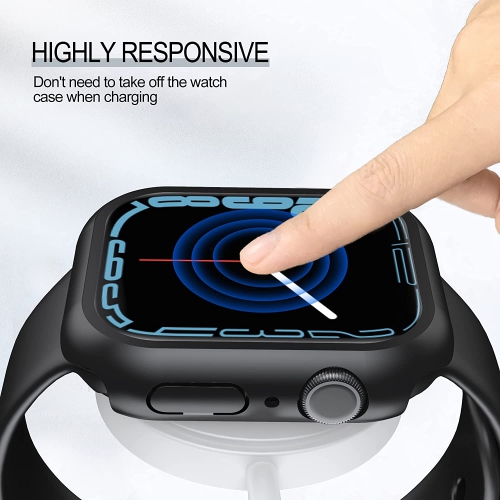 XCRS Apple Watch Series 3, Series 2, Series 1 [42MM] Overall Protection Case, Built-in Tempered Glass Screen & Hard PC Bumper Case, Compatible with