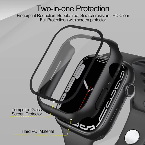 XCRS Apple Watch Series 3, Series 2, Series 1 [38MM] Overall Protection Case, Built-in Tempered Glass Screen & Hard PC Bumper Case, Compatible with