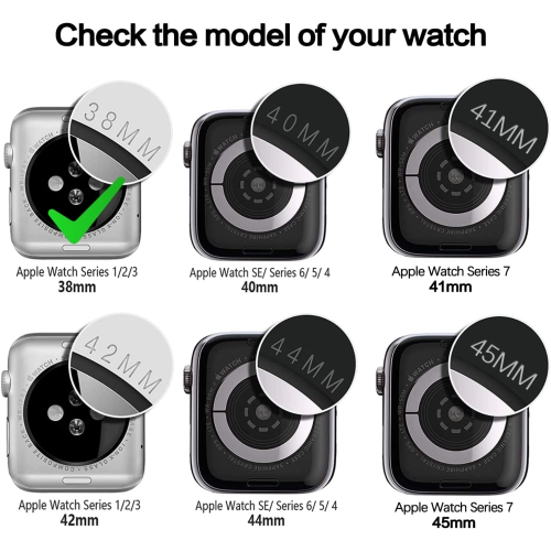 XCRS Apple Watch Series 3, Series 2, Series 1 [38MM] Overall Protection Case, Built-in Tempered Glass Screen & Hard PC Bumper Case, Compatible with