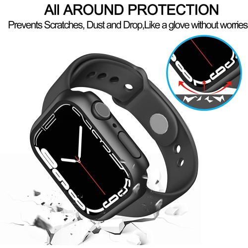 XCRS Apple Watch Series 3, Series 2, Series 1 [38MM] Overall Protection Case, Built-in Tempered Glass Screen & Hard PC Bumper Case, Compatible with