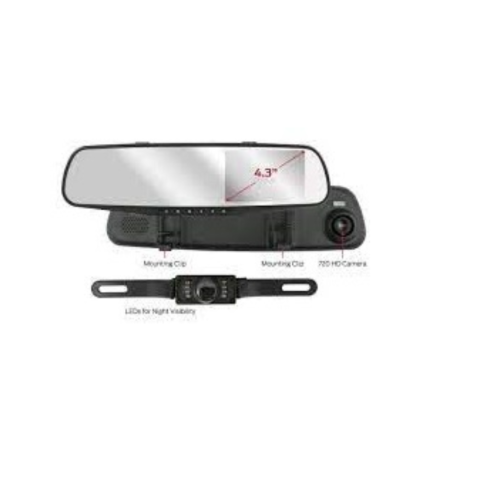 Caméra de tableau de bord et de recul de Monster avec rétroviseur LCD