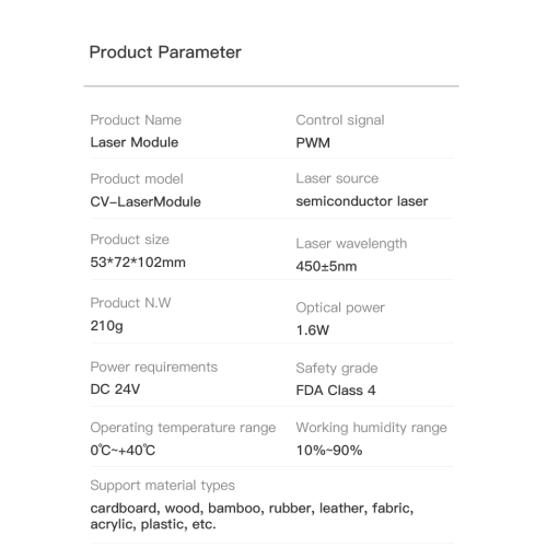 Creality Ender-3 S1/S1 Pro – Module de laser CV 24 V 1,6 W.