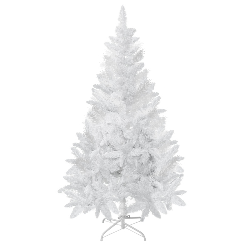 HOMCOM Sapin de Noël artificiel de 1,5 m avec 358 branches de pin réalistes, ouverture automatique, pour décoration intérieure, blanc