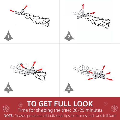 HOMCOM 4FT Artificial Christmas Tree with Pine Realistic Branches, Auto Open, for Indoor Decoration, White