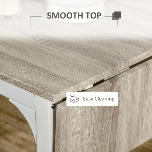 HOMCOM Dining Table Set for 2, 3-Piece Kitchen Table Set for 2, Folding Rectangular Dining Table with 2 Drop Leaves, 2 Chairs for Dining Room,