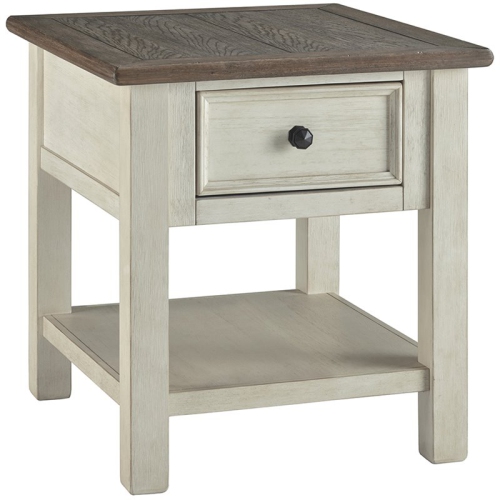 Bowery Hill 1 Drawer End Table in Antique White