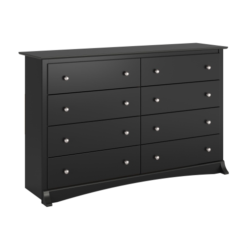 Prepac Sonoma 8-Drawer Transitional Composite Wood Dresser in Black