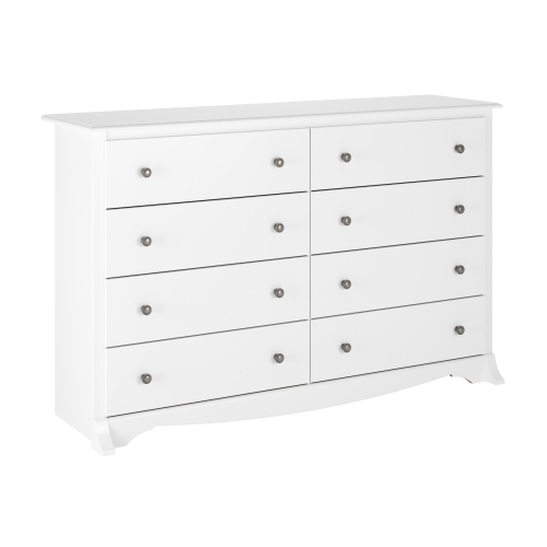 Prepac Monterey 8-Drawer Transitional Composite Wood Dresser in White
