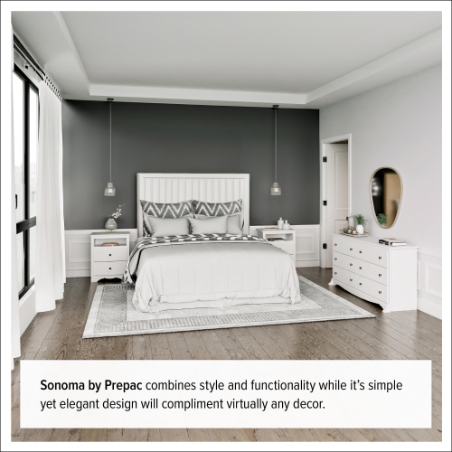 Prepac Monterey 8-Drawer Transitional Composite Wood Dresser in White