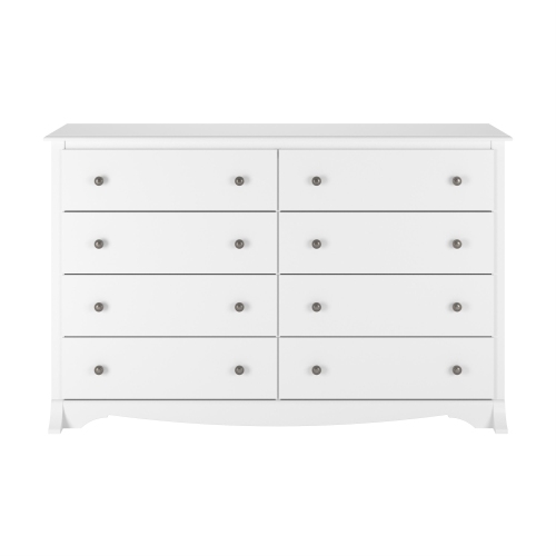 Prepac Monterey 8-Drawer Transitional Composite Wood Dresser in White