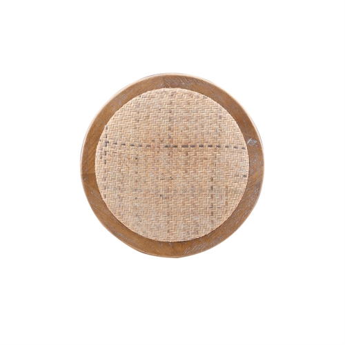 Linon Billy 30" Rattan Wood Backless Bar Stool in Brown