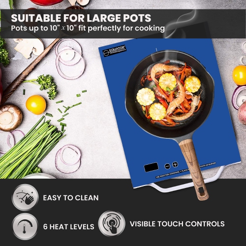 Equator 11" Portable One-Burner Induction Cooktop LIGHT Aluminum Handle 110V