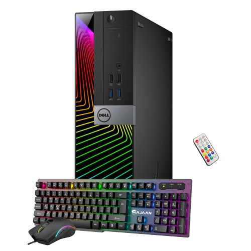 DELL  Refurbished (Excellent) - RGB Lights Desktop PC - Optiplex Sff Computer Intel Core I7 Processor 16GB Ram 256GB SSD Windows 11 Pro