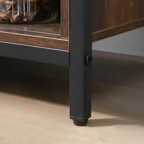 HOMCOM Industrial Sideboard, Buffet Cabinet with Sliding Barn Doors, Storage Cabinets and Adjustable Shelves for Living Room, Kitchen, Home Bar,