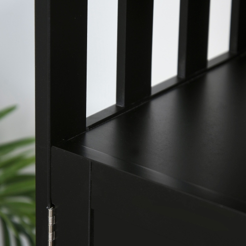 HOMCOM Kitchen Sideboard, Buffet Cabinet, Wooden Storage Console Table with 2-Level Cabinet and Open Shelf, Black