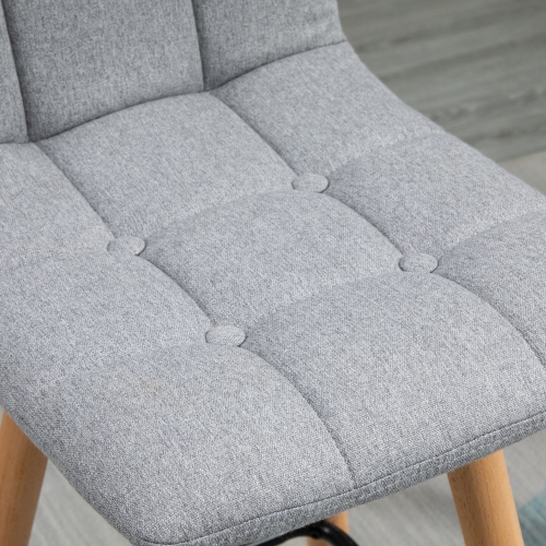 HOMCOM – Ensemble de 2 tabourets de bar modernes, îlot de cuisine rembourré de 38 po avec pattes en bois massif, dossier et repose-pieds en acier