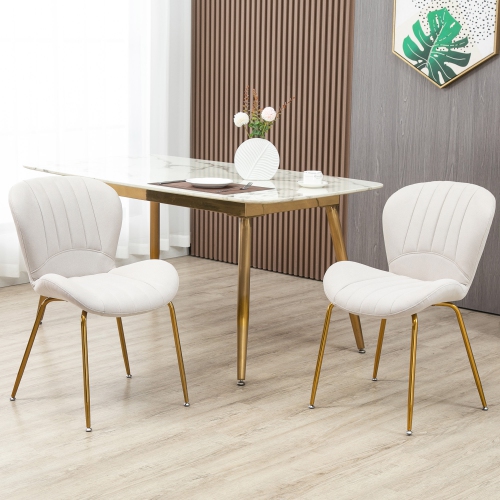 HOMCOM – Ensemble de 2 chaises de salle à manger rembourrées, chaises de cuisine modernes, chaises d’appoint sans accoudoirs avec dossier, siège