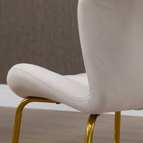 HOMCOM – Ensemble de 2 chaises de salle à manger rembourrées, chaises de cuisine modernes, chaises d’appoint sans accoudoirs avec dossier, siège