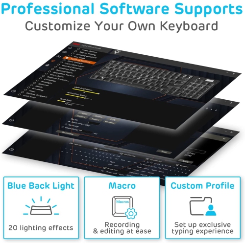 RK ROYAL KLUDGE RK96 90% Triple Mode BT5.0/2.4G/USB-C Hot Swappable Mechanical Keyboard with Magnetic Hand Rest, 96 Keys Wireless Bluetooth Gaming