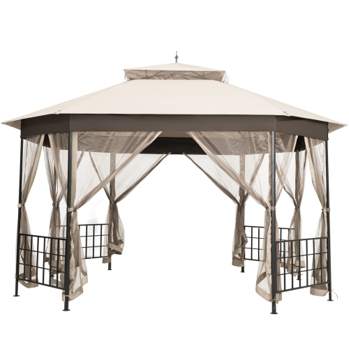 10’x 12’ Octagonal Patio Gazebo-Beige
